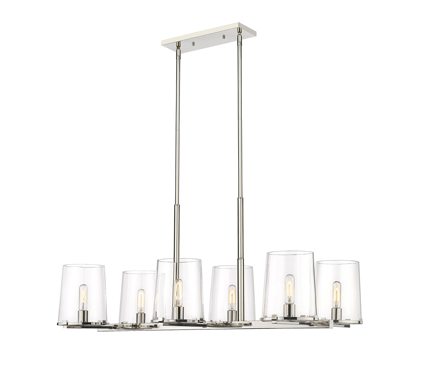 Callista 6 Light Linear Chandelier Polished Nickel