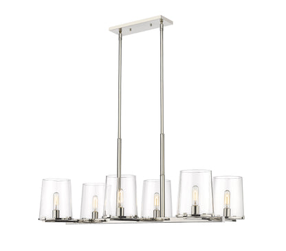 Callista 6 Light Linear Chandelier Polished Nickel