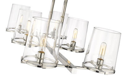 Callista 6 Light Linear Chandelier Polished Nickel