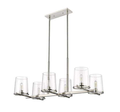 Callista 6 Light Linear Chandelier Polished Nickel