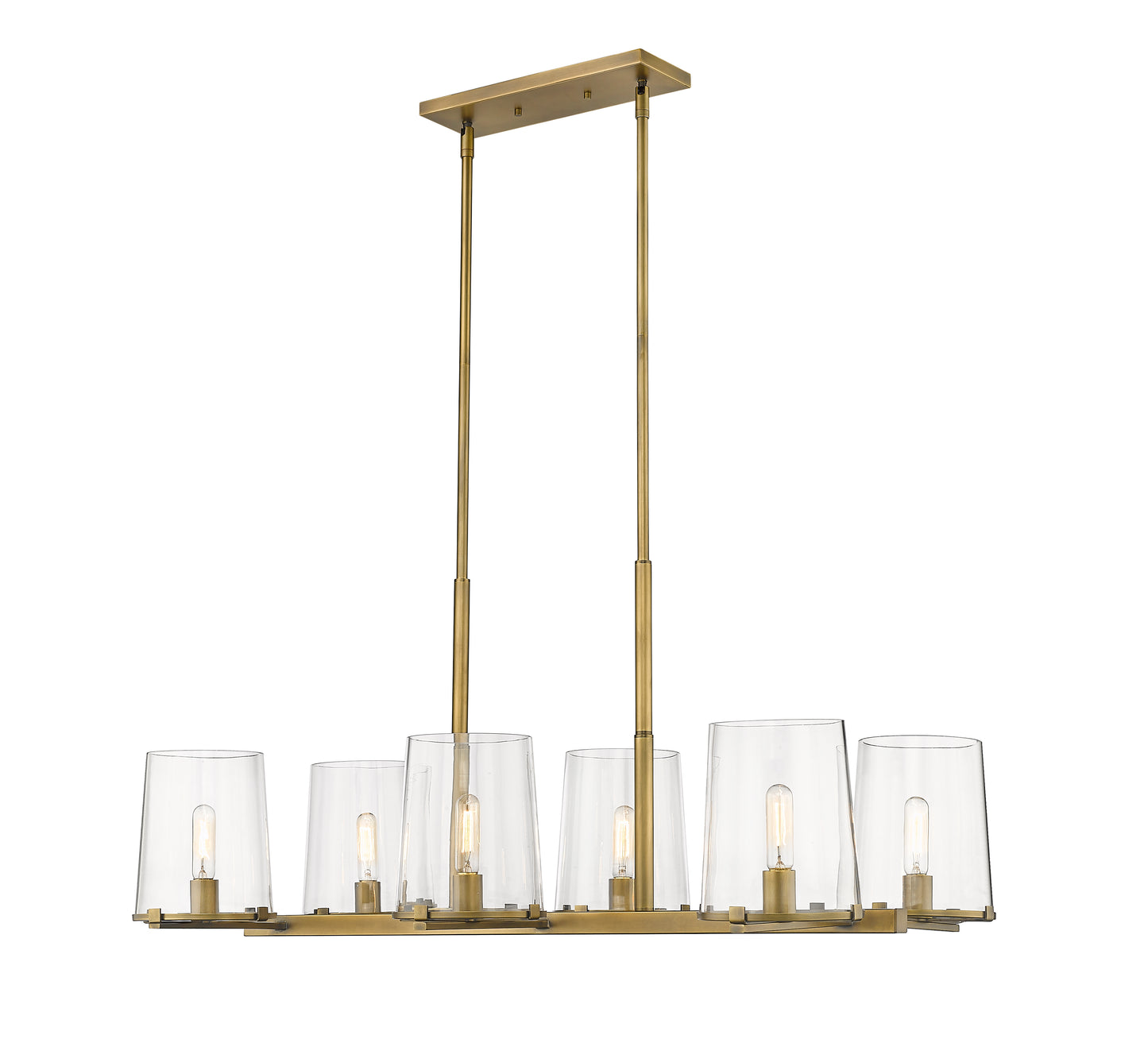 Callista 6 Light Linear Chandelier Rubbed Brass