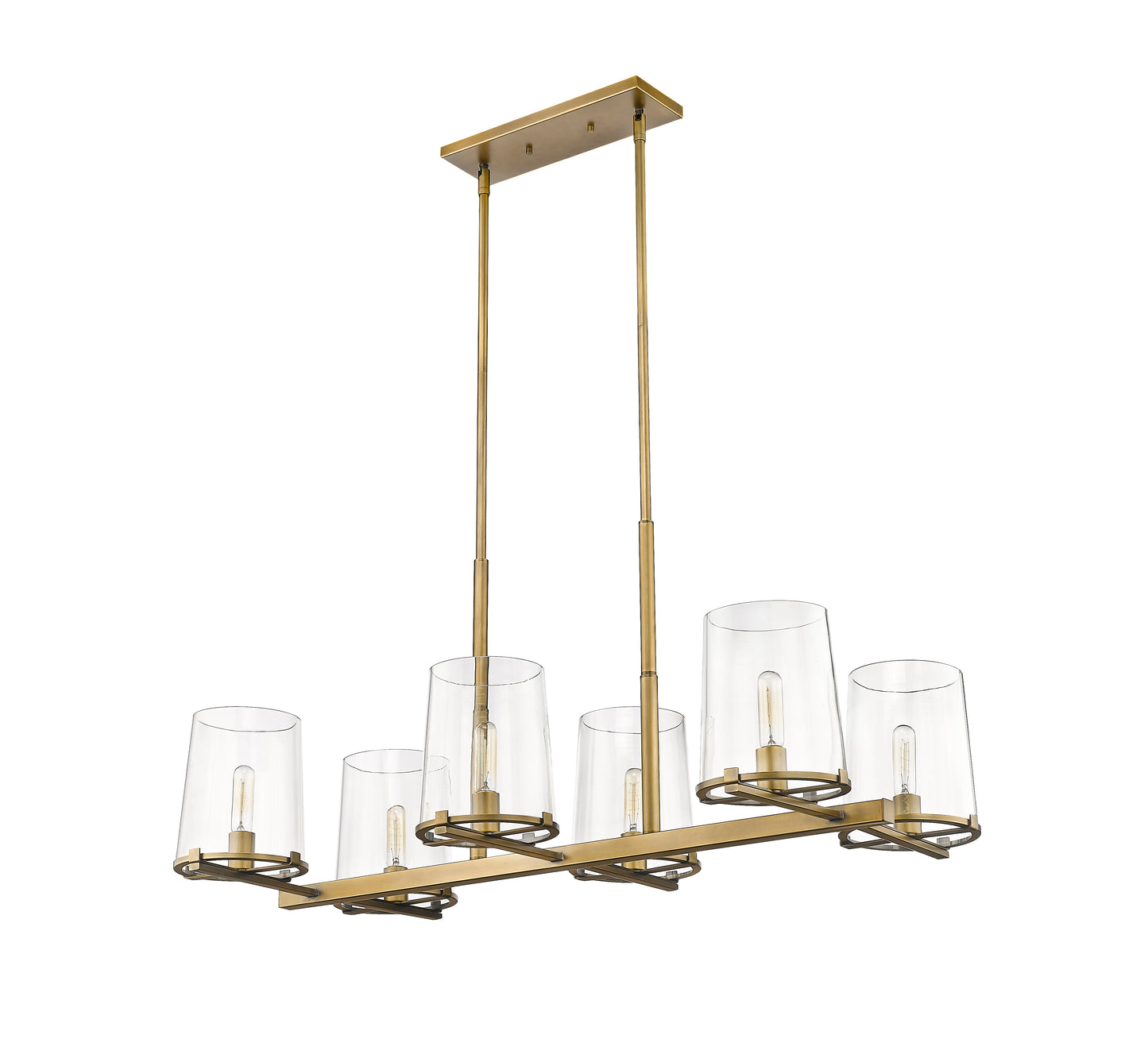 Callista 6 Light Linear Chandelier Rubbed Brass
