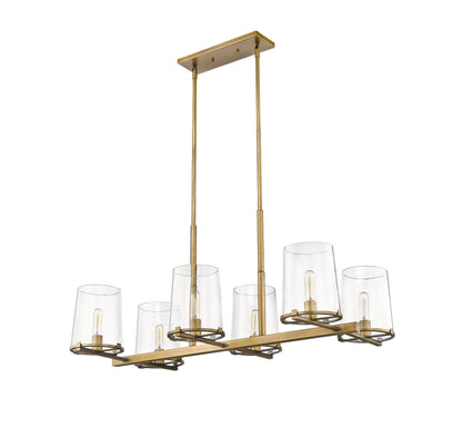 Callista 6 Light Linear Chandelier Rubbed Brass