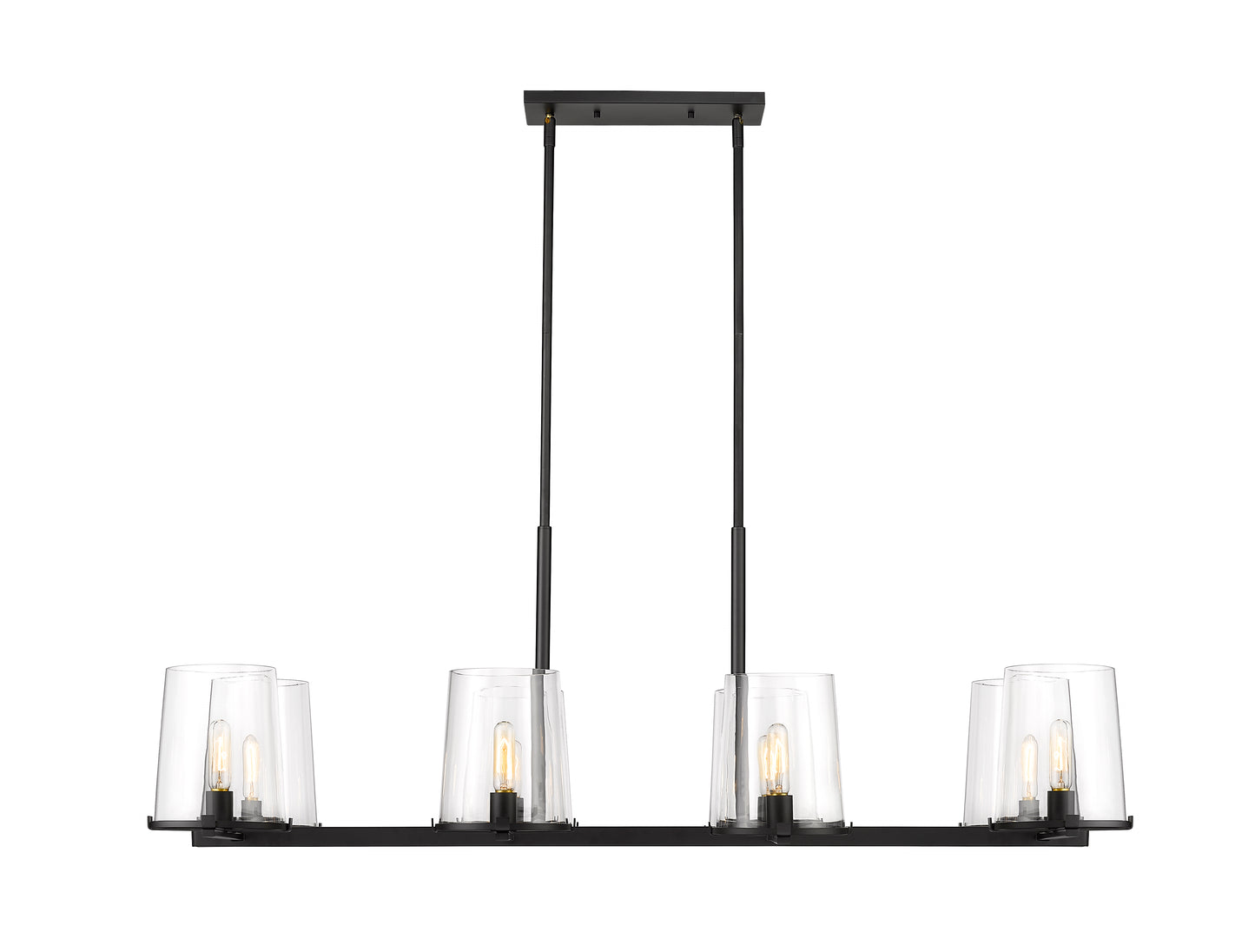 Callista 8 Light Linear Chandelier Matte Black