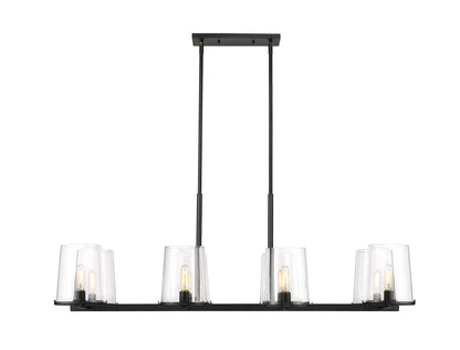 Callista 8 Light Linear Chandelier Matte Black