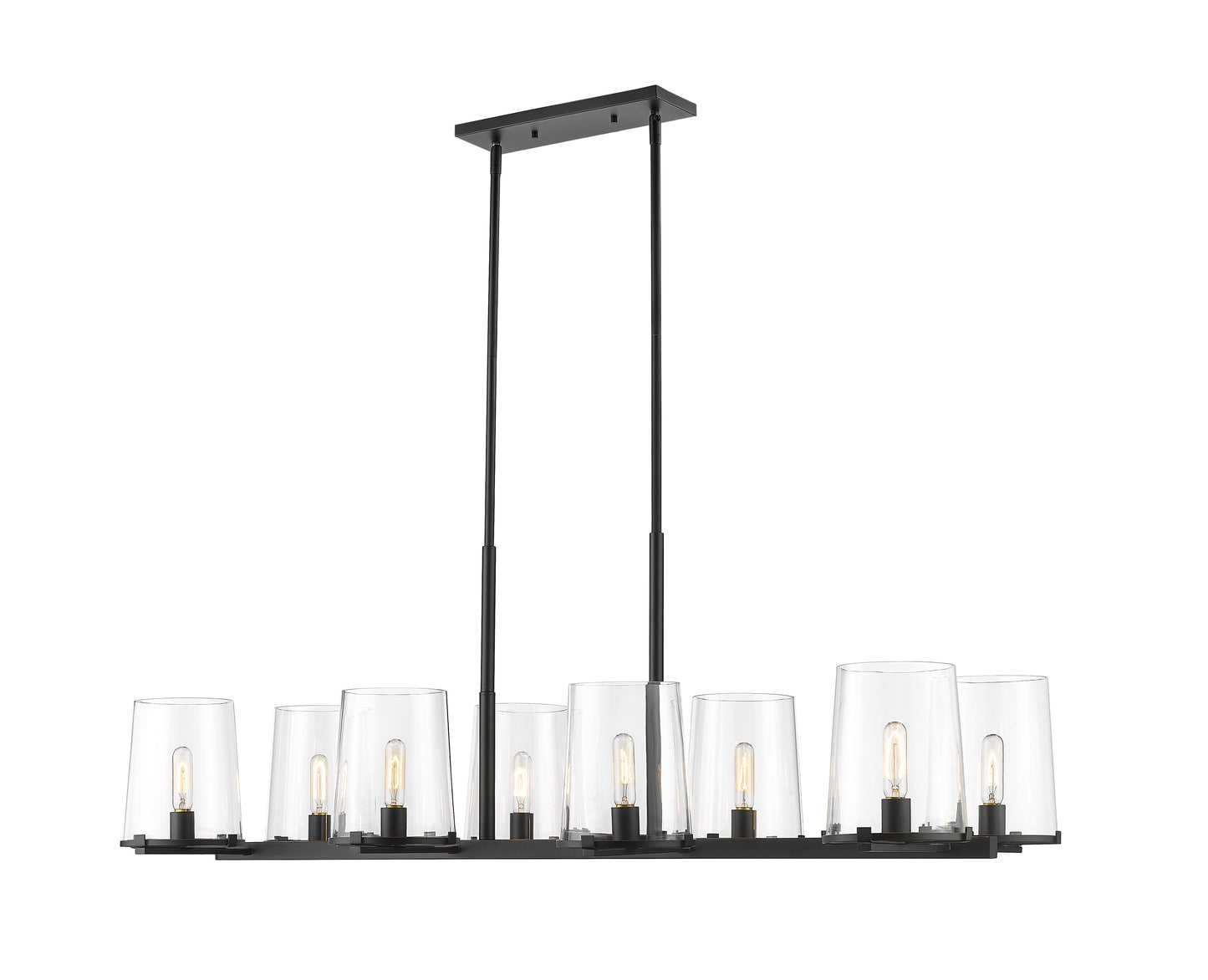 Callista 8 Light Linear Chandelier Matte Black