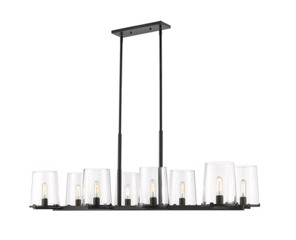 Callista 8 Light Linear Chandelier Matte Black