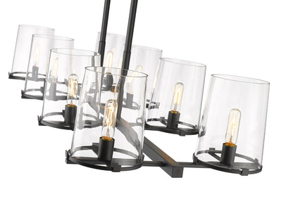 Callista 8 Light Linear Chandelier Matte Black