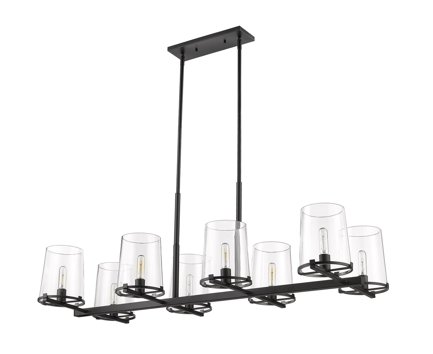 Callista 8 Light Linear Chandelier Matte Black