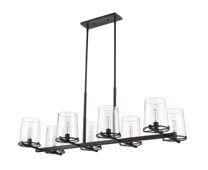 Callista 8 Light Linear Chandelier Matte Black