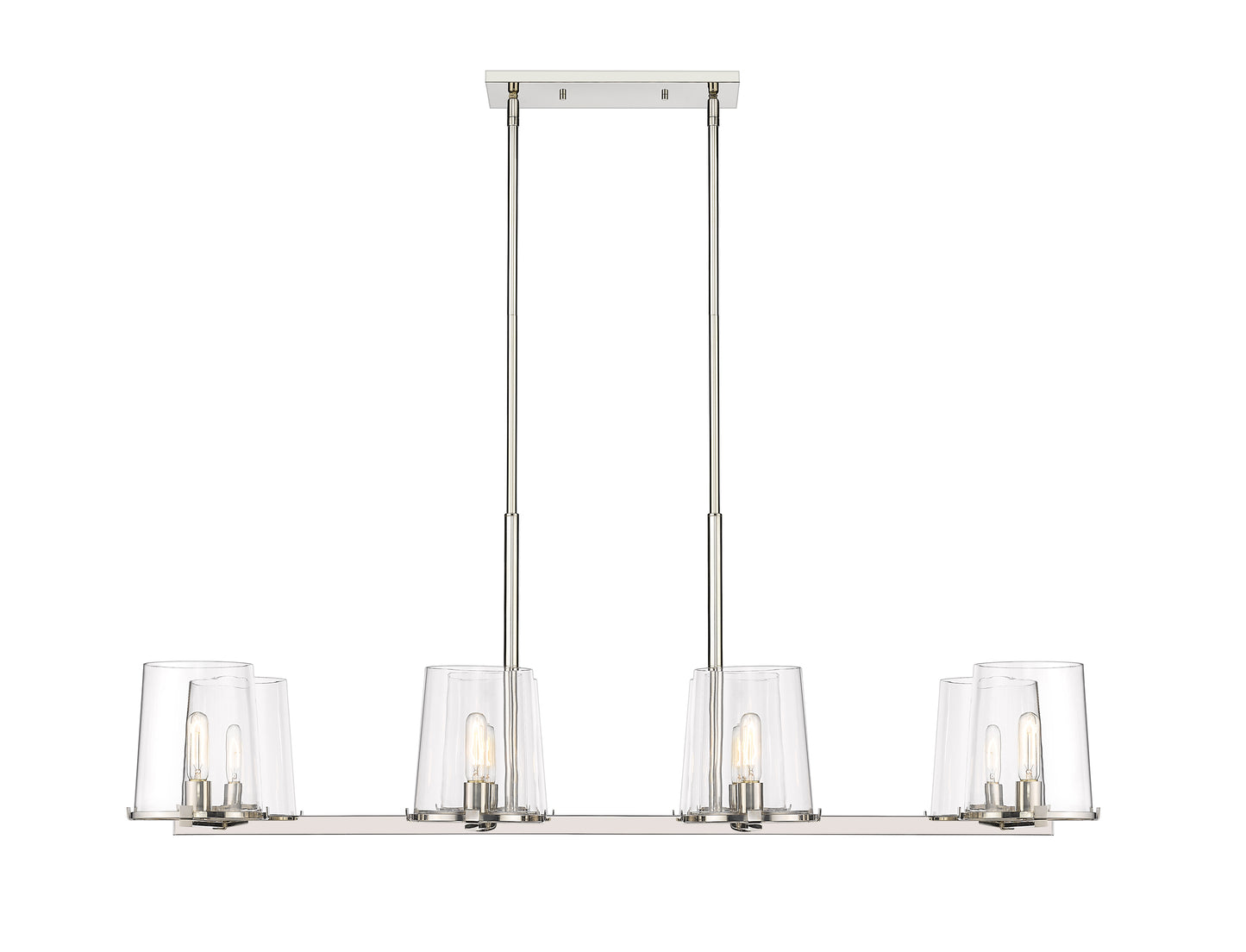 Callista 8 Light Linear Chandelier Polished Nickel