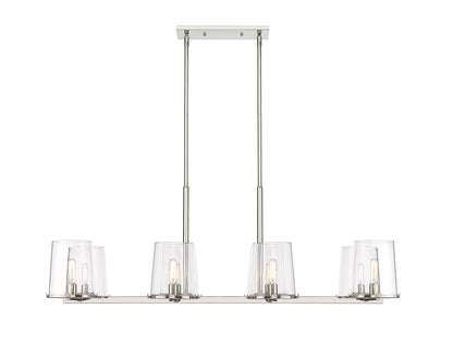 Callista 8 Light Linear Chandelier Polished Nickel