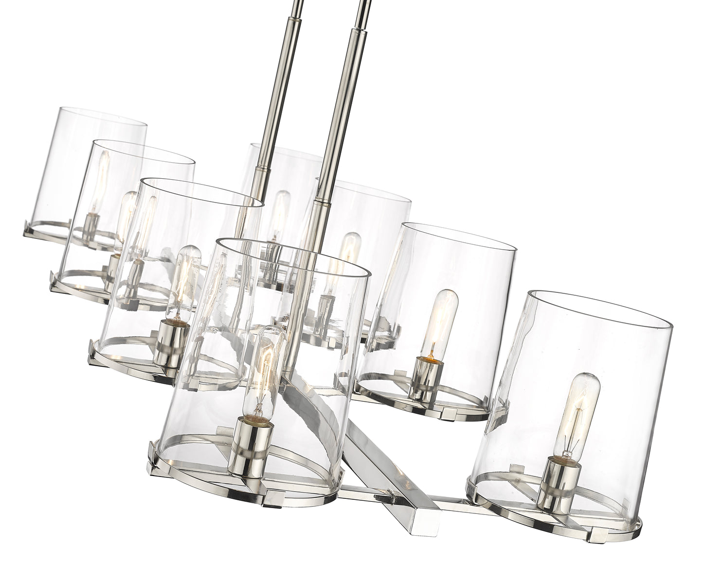 Callista 8 Light Linear Chandelier Polished Nickel