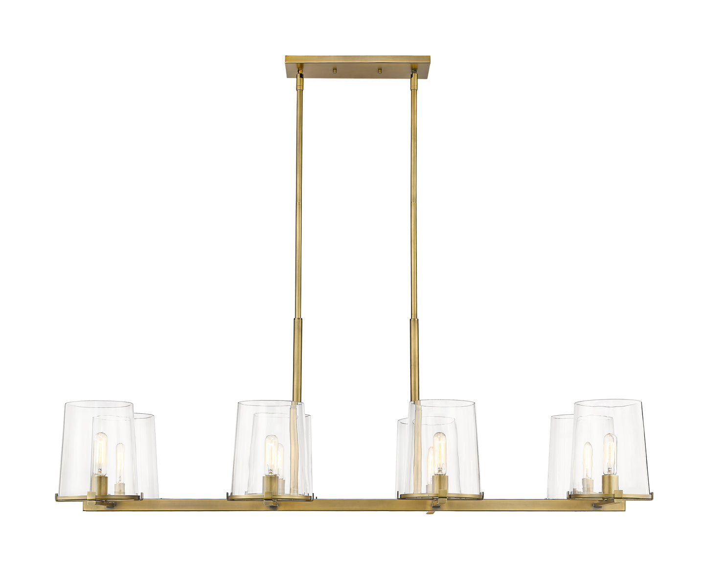 Callista 8 Light Linear Chandelier Rubbed Brass