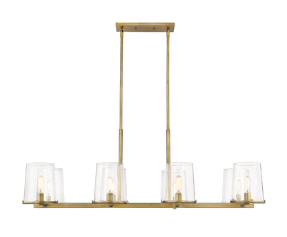 Callista 8 Light Linear Chandelier Rubbed Brass