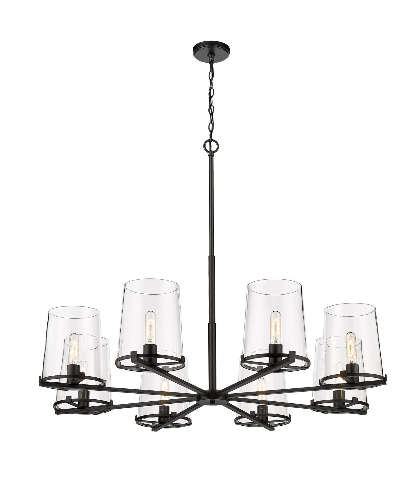 Callista 8 Light Chandelier Matte Black