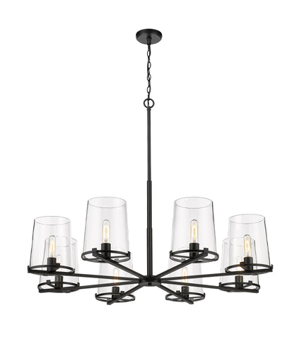 Callista 8 Light Chandelier Matte Black