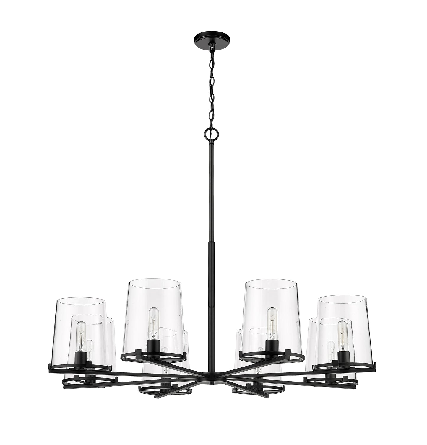Callista 8 Light Chandelier Matte Black