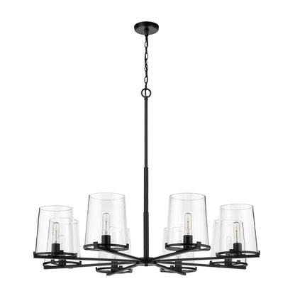 Callista 8 Light Chandelier Matte Black