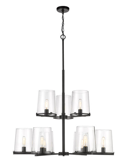 Callista 9 Light Chandelier Matte Black