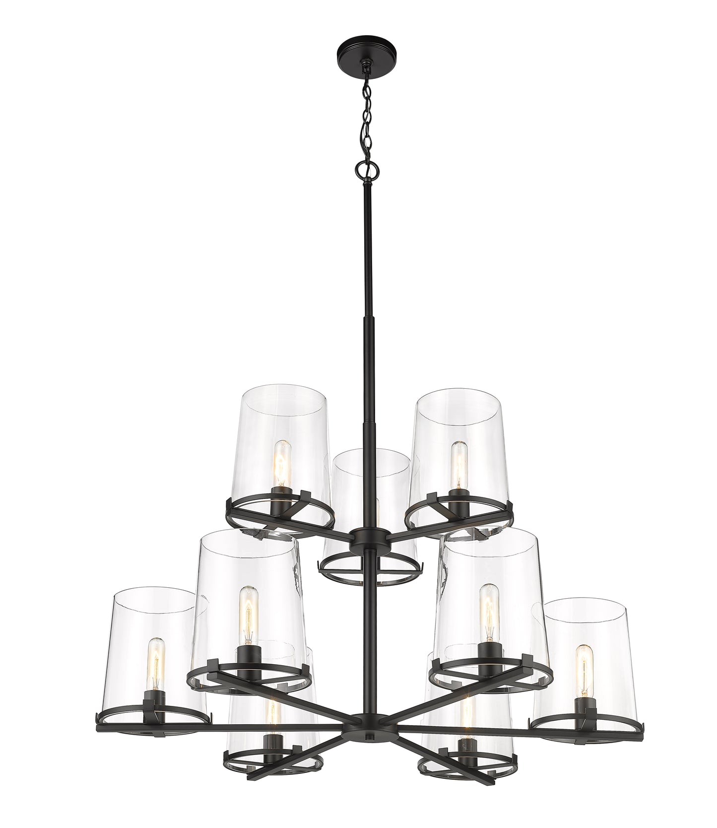 Callista 9 Light Chandelier Matte Black