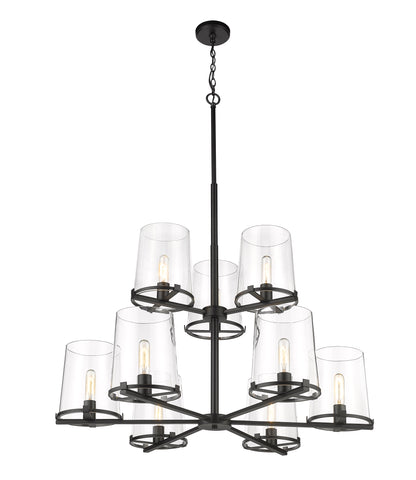 Callista 9 Light Chandelier Matte Black