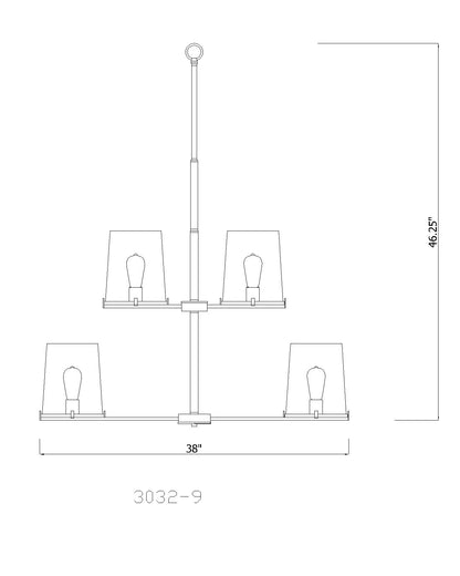 Callista 9 Light Chandelier Matte Black