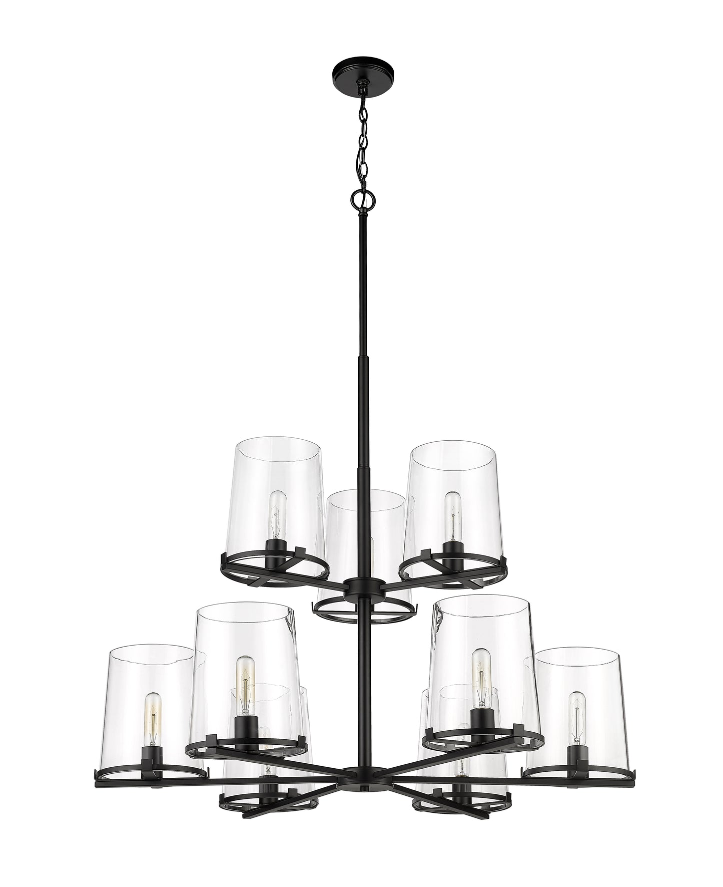 Callista 9 Light Chandelier Matte Black