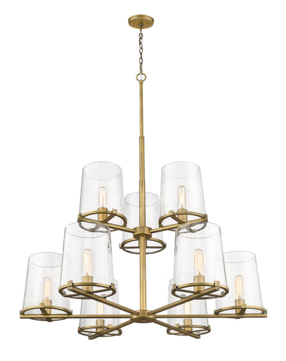Callista 9 Light Chandelier Rubbed Brass