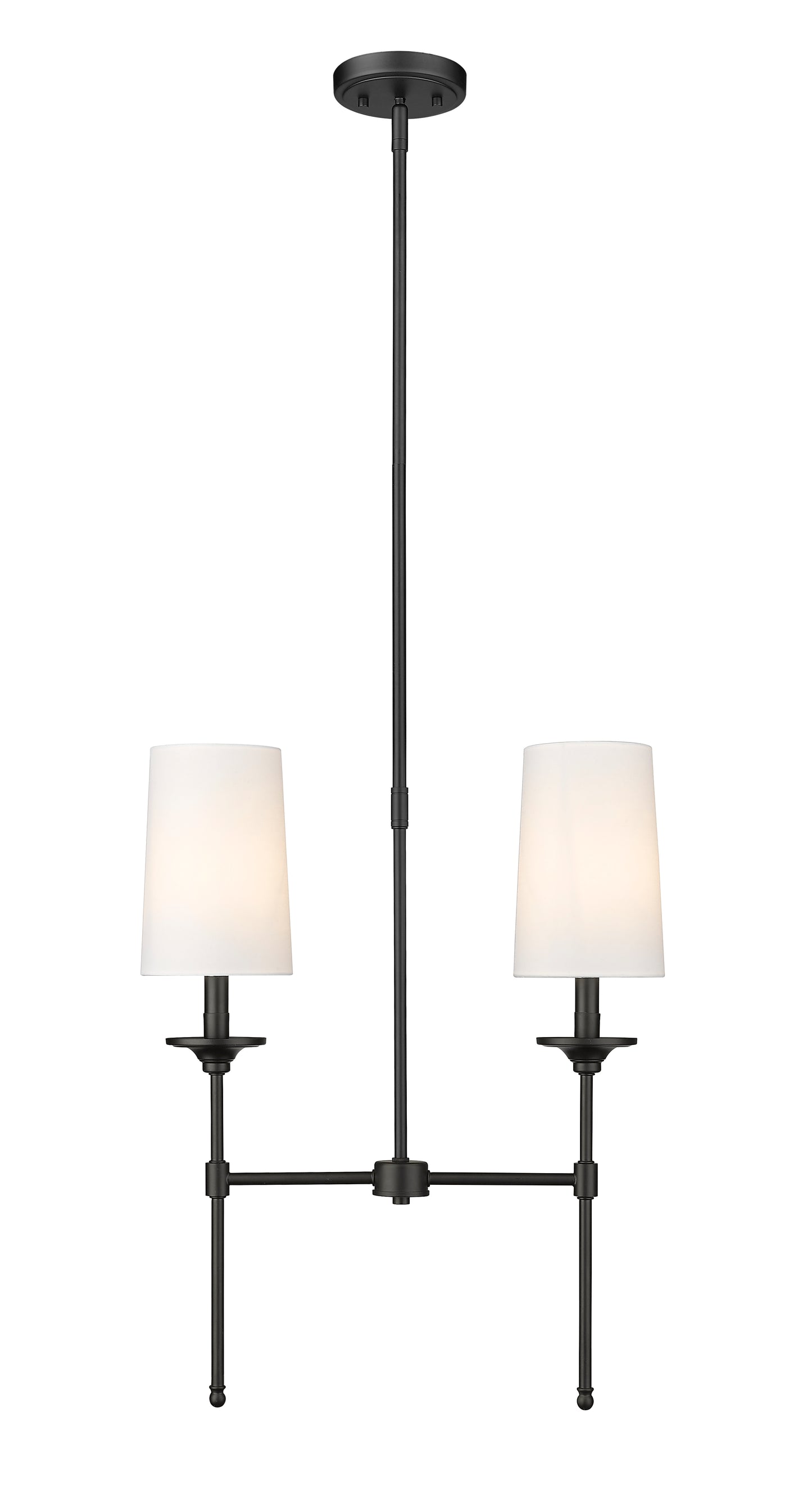 Emily 2 Light Linear Chandelier Matte Black