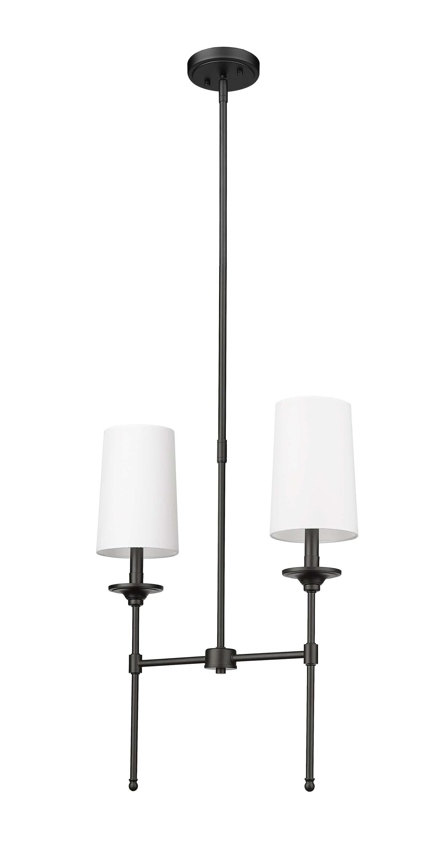 Emily 2 Light Linear Chandelier Matte Black