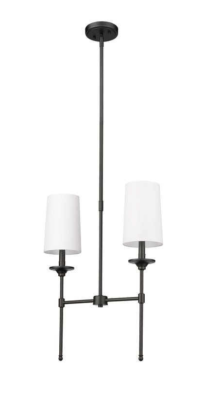 Emily 2 Light Linear Chandelier Matte Black