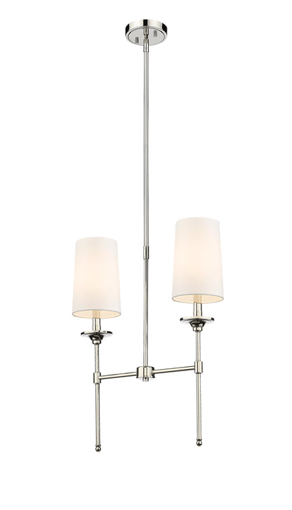 Emily 2 Light Linear Chandelier Polished Nickel