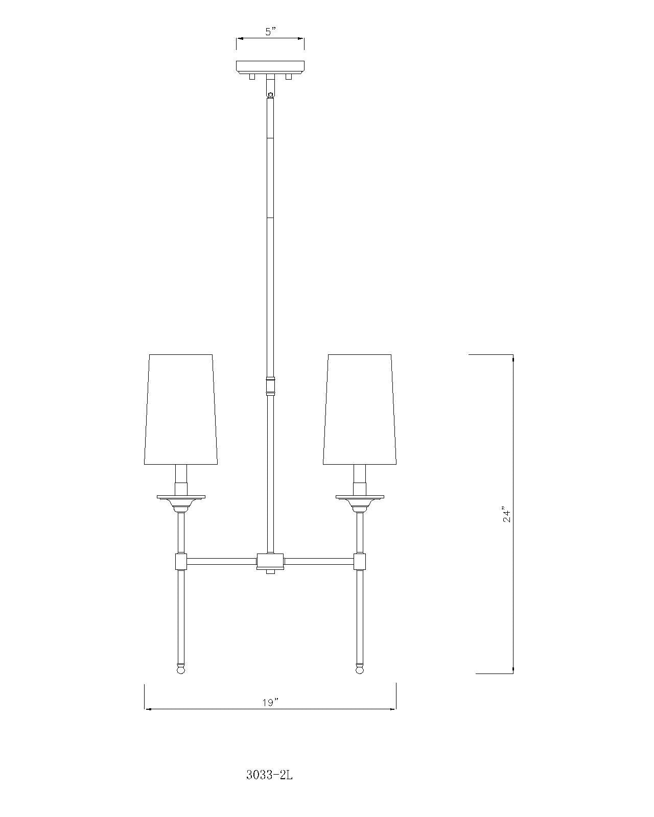 Emily 2 Light Linear Chandelier Polished Nickel