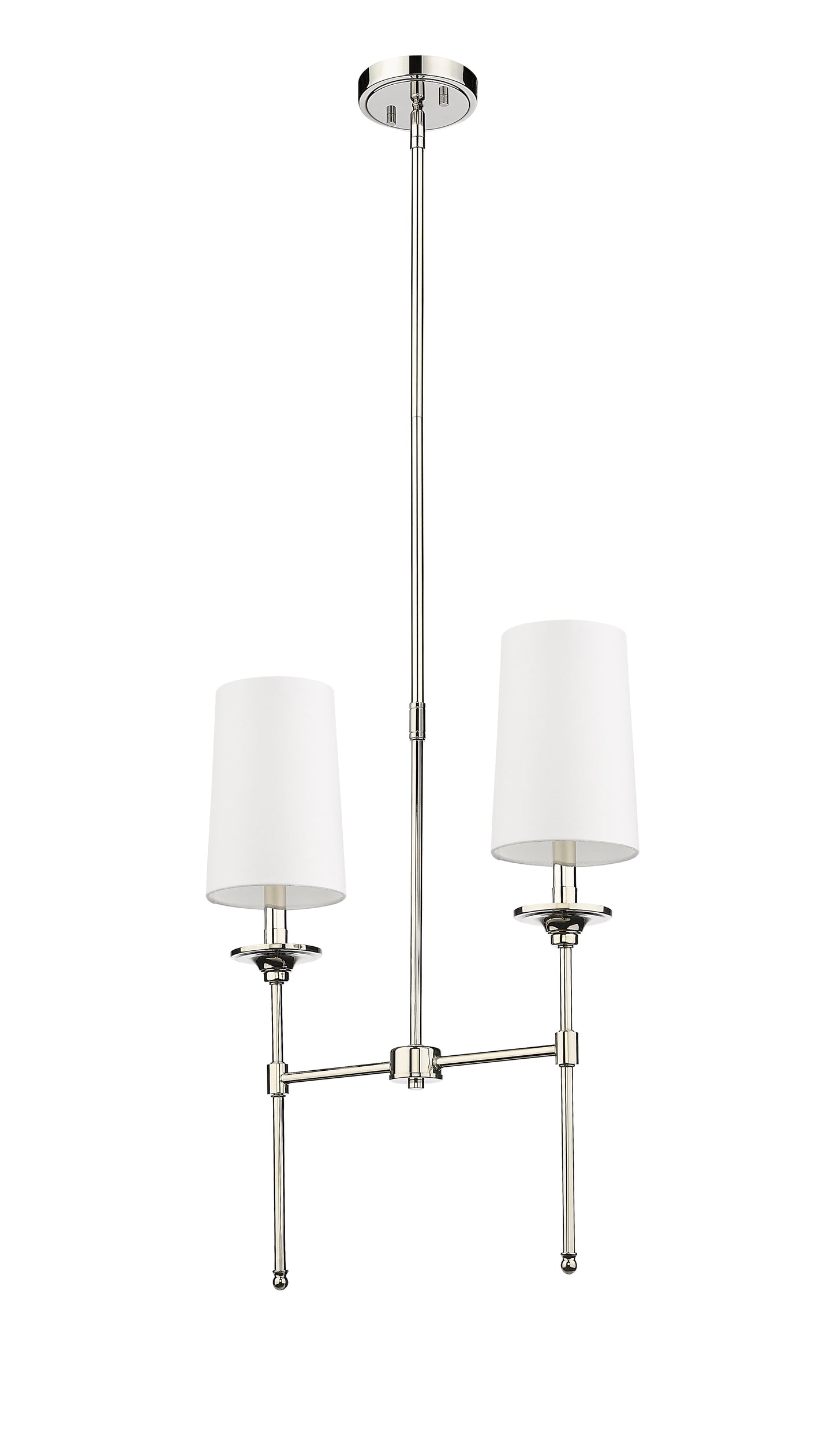 Emily 2 Light Linear Chandelier Polished Nickel