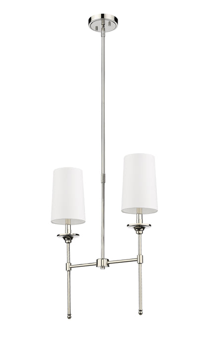 Emily 2 Light Linear Chandelier Polished Nickel