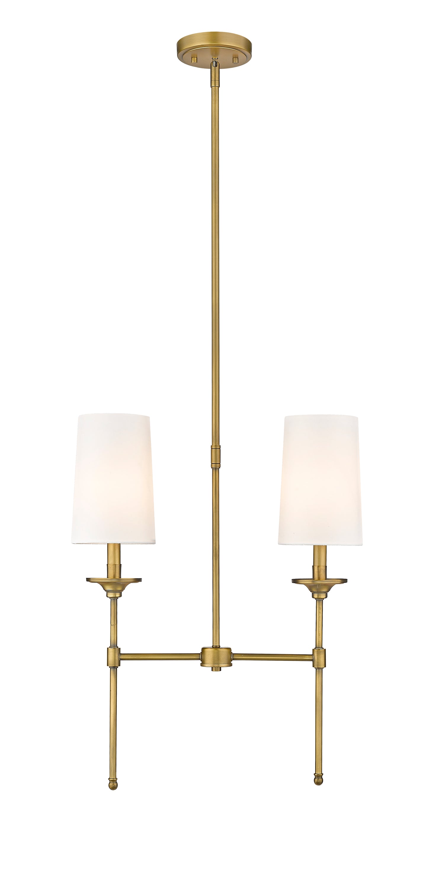 Emily 2 Light Linear Chandelier Rubbed Brass