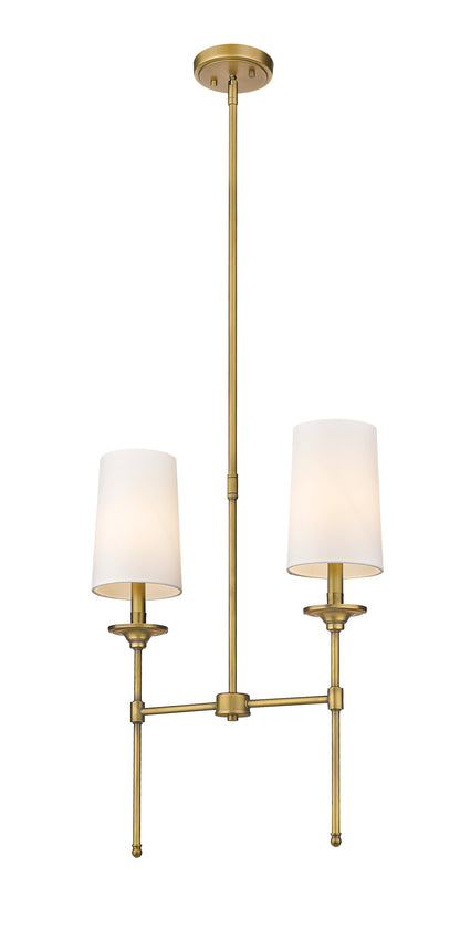 Emily 2 Light Linear Chandelier Rubbed Brass