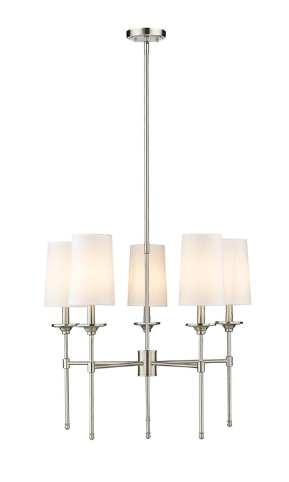 Emily 5 Light Chandelier Brushed Nickel