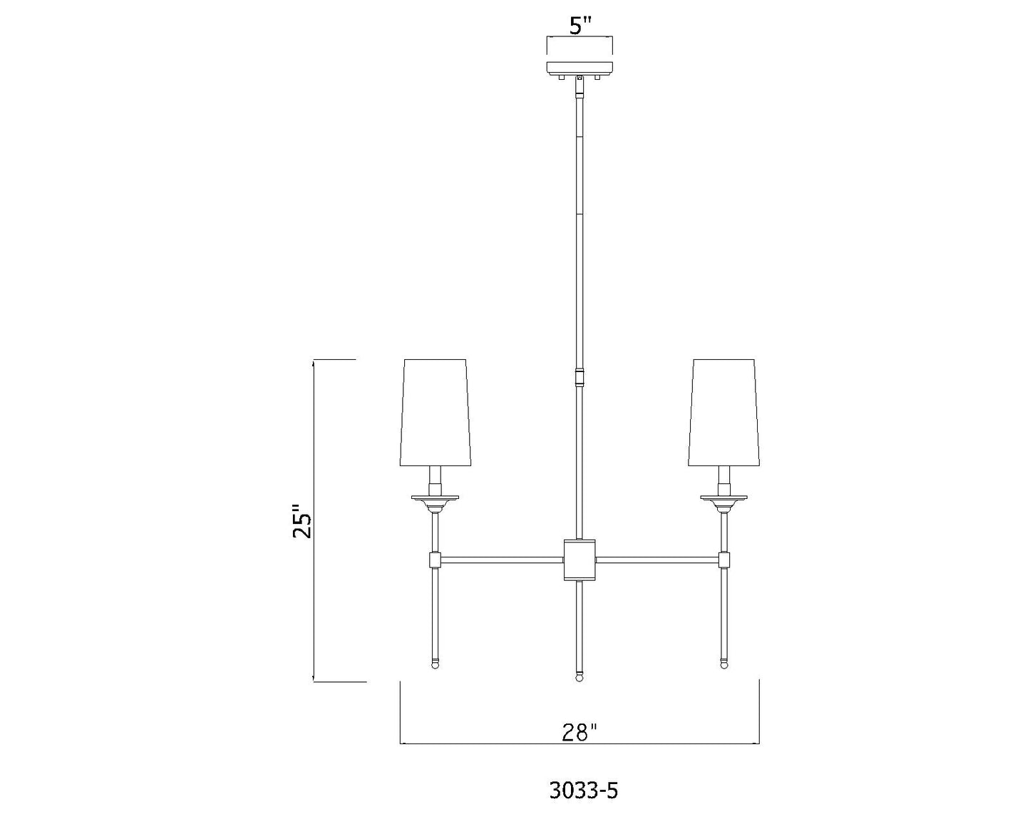 Emily 5 Light Chandelier Brushed Nickel