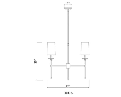 Emily 5 Light Chandelier Brushed Nickel