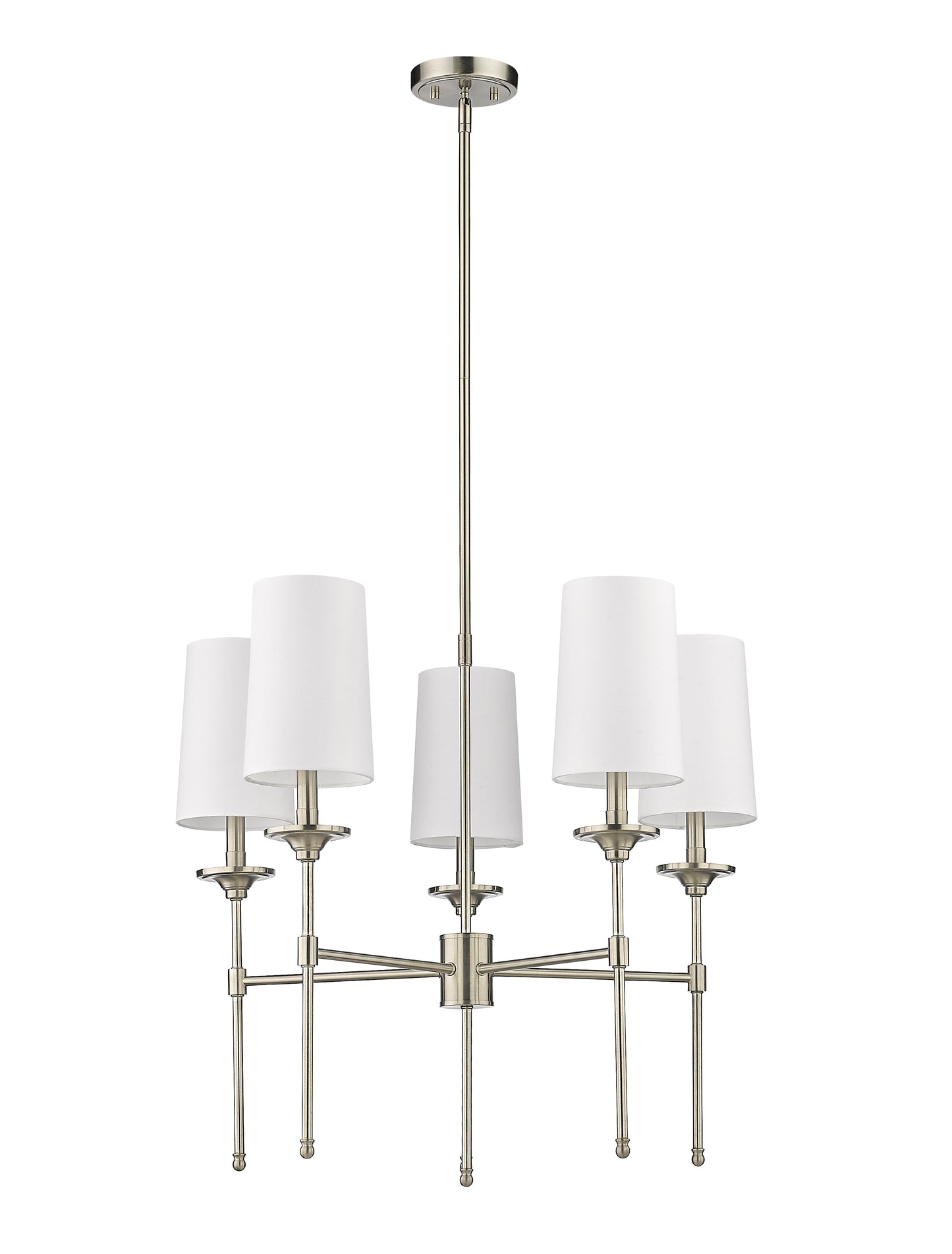 Emily 5 Light Chandelier Brushed Nickel
