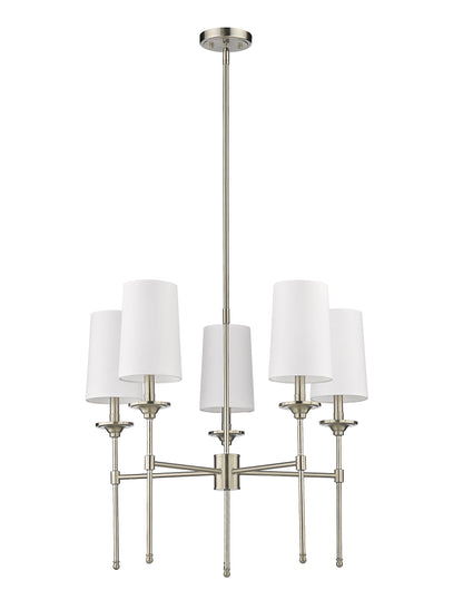 Emily 5 Light Chandelier Brushed Nickel