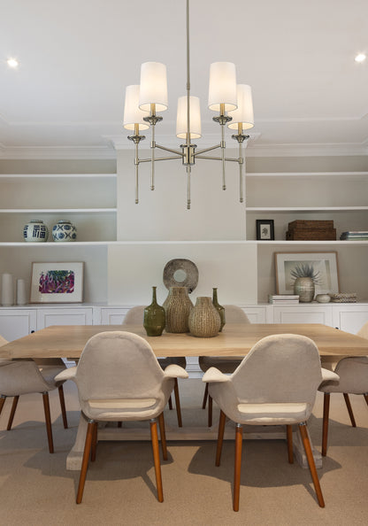 Emily 5 Light Chandelier Brushed Nickel