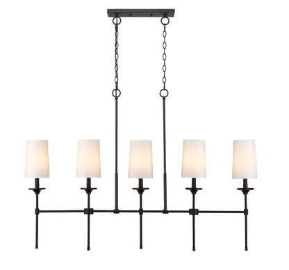 Emily 5 Light Linear Chandelier Matte Black