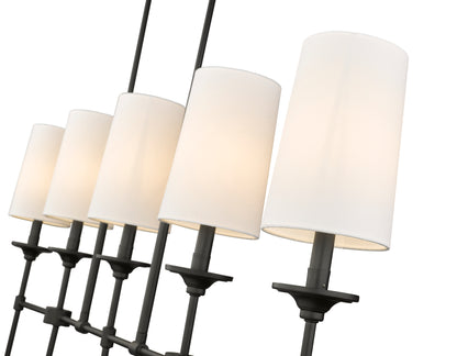 Emily 5 Light Linear Chandelier Matte Black