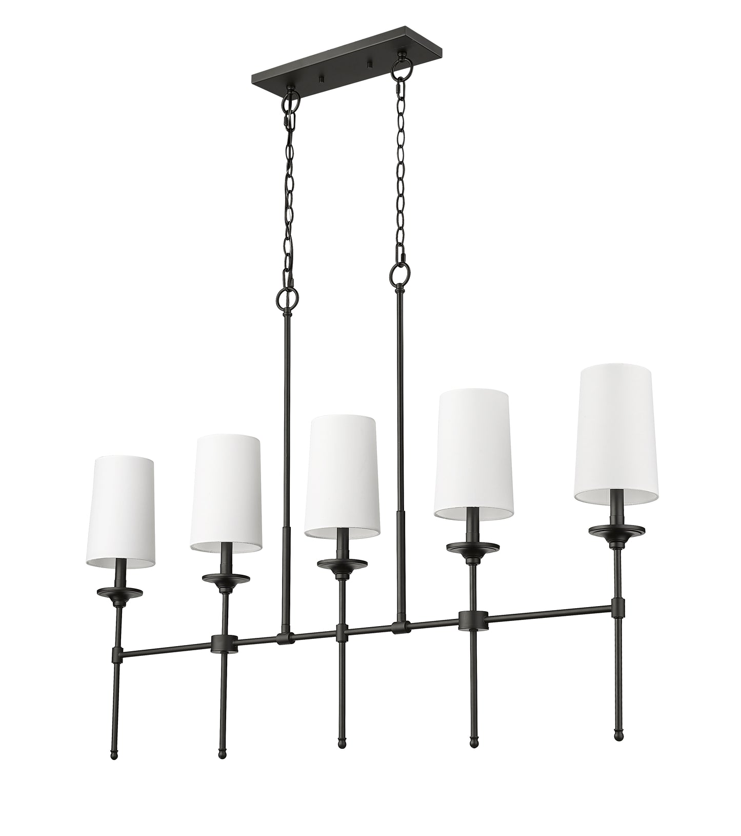 Emily 5 Light Linear Chandelier Matte Black