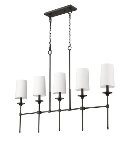 Emily 5 Light Linear Chandelier Matte Black