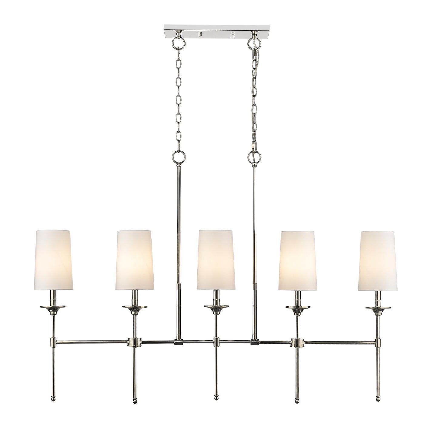 Emily 5 Light Linear Chandelier Polished Nickel
