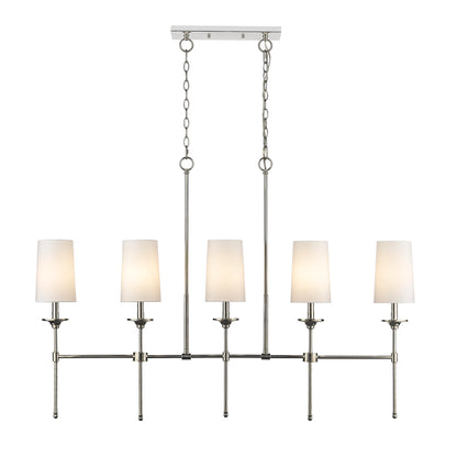 Emily 5 Light Linear Chandelier Polished Nickel